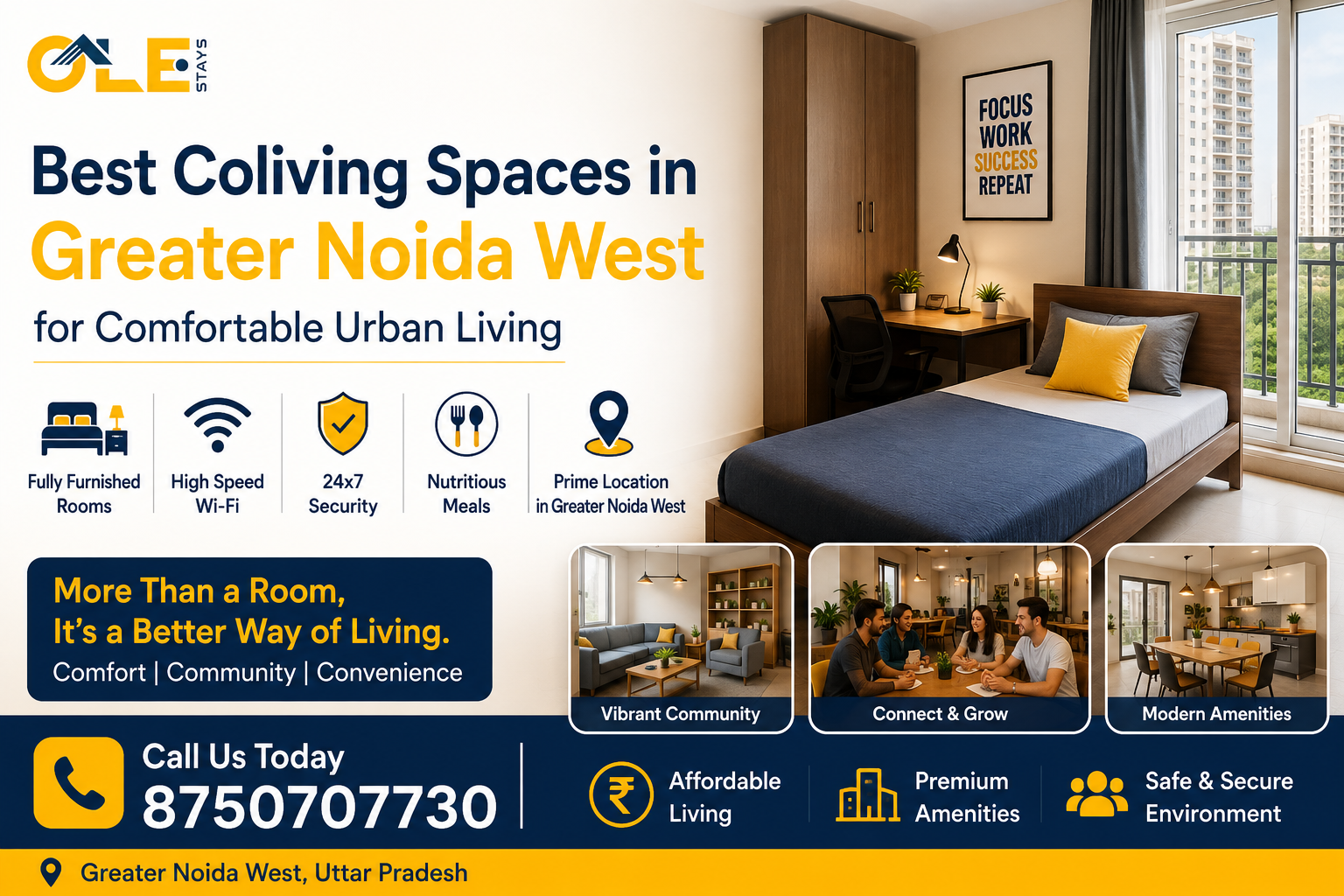 Best Coliving Spaces in Greater Noida West for Comfortable Urban Living